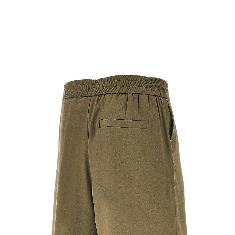 Viscose-blend gabardine bermuda shorts