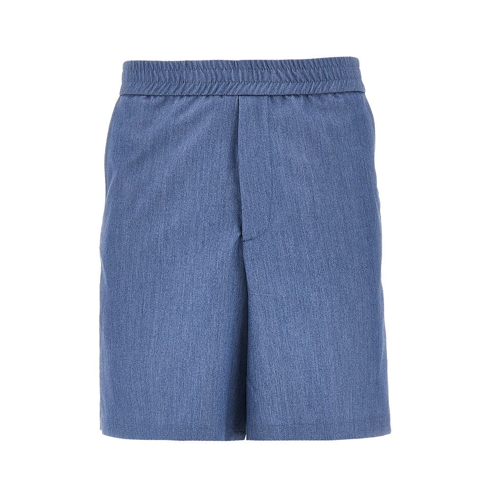Viscose-blend gabardine bermuda shorts