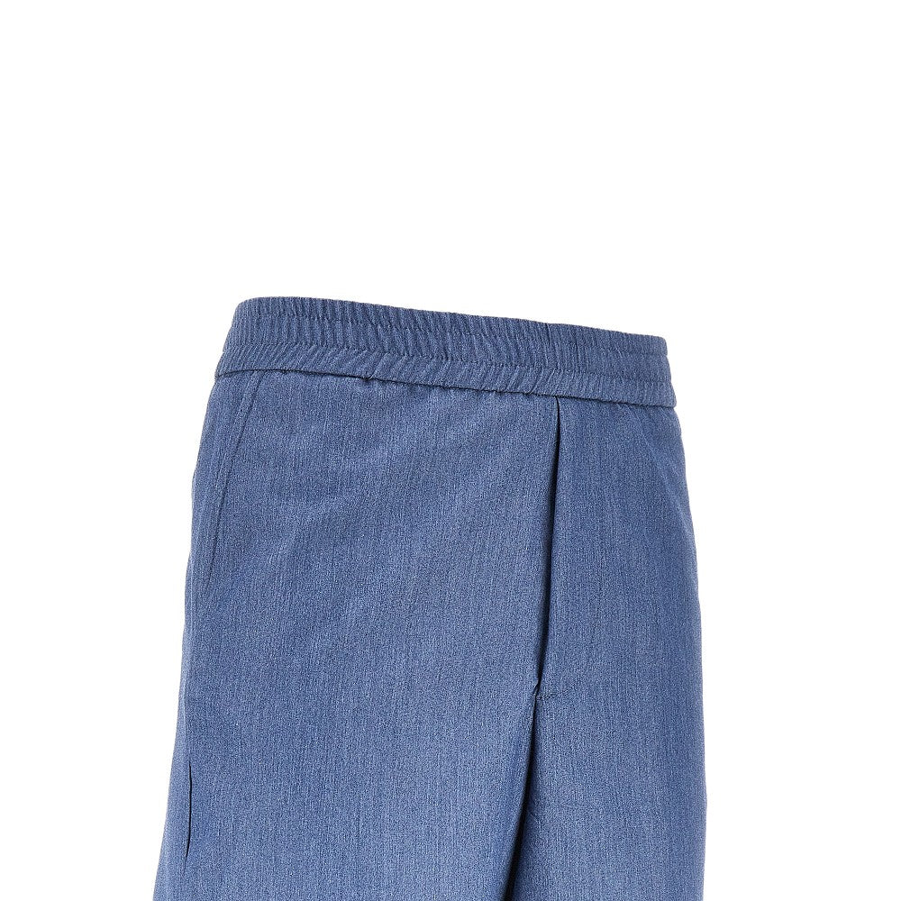 Viscose-blend gabardine bermuda shorts