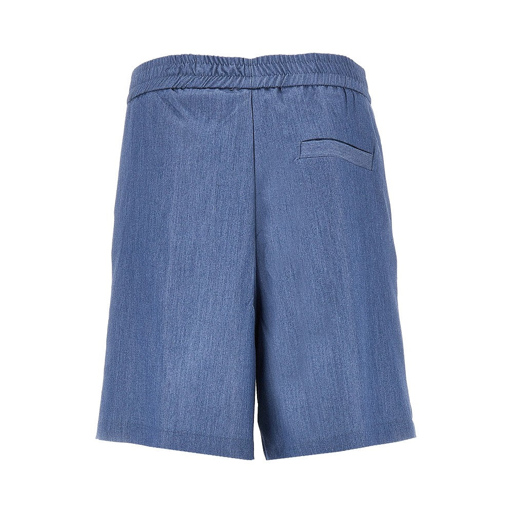 Viscose-blend gabardine bermuda shorts