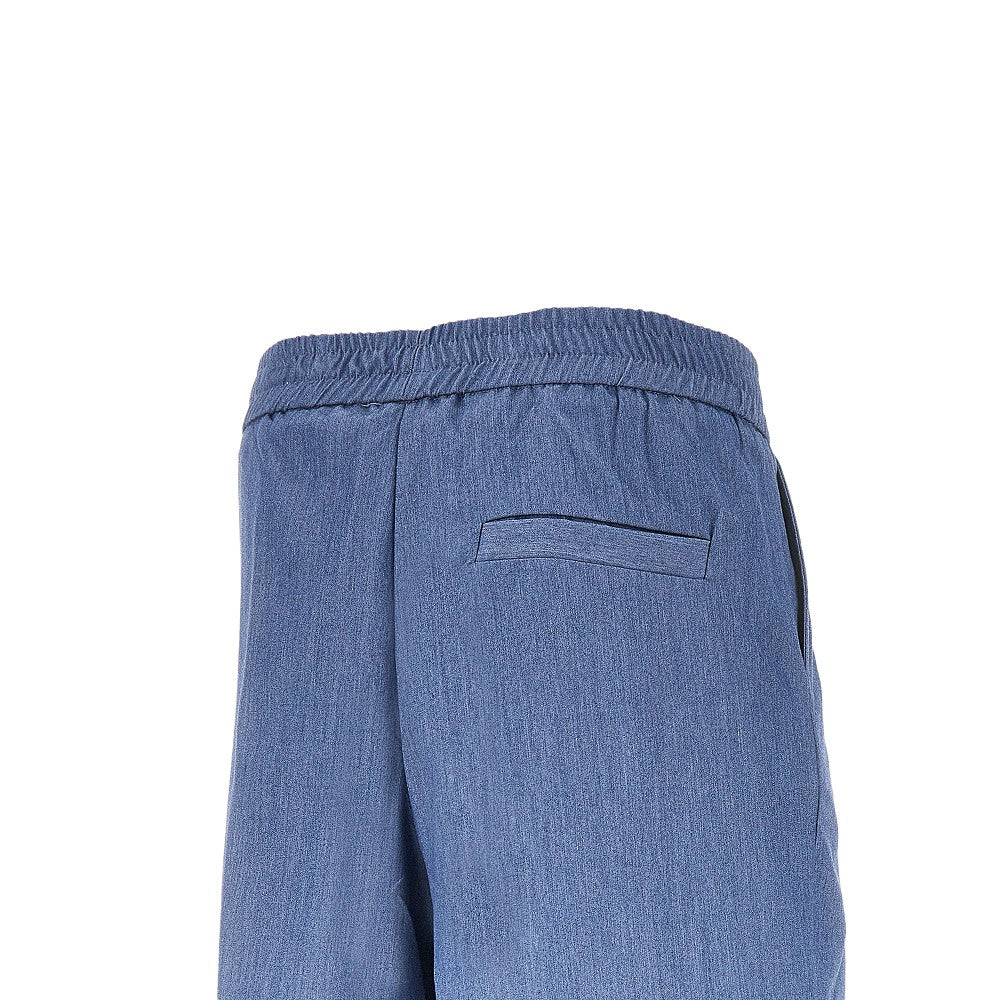 Viscose-blend gabardine bermuda shorts