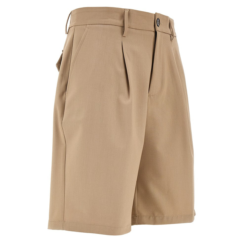 Wool and viscose blend shorts with dart