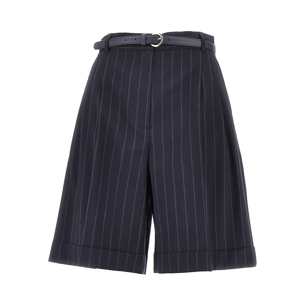 Pinstriped wool shorts