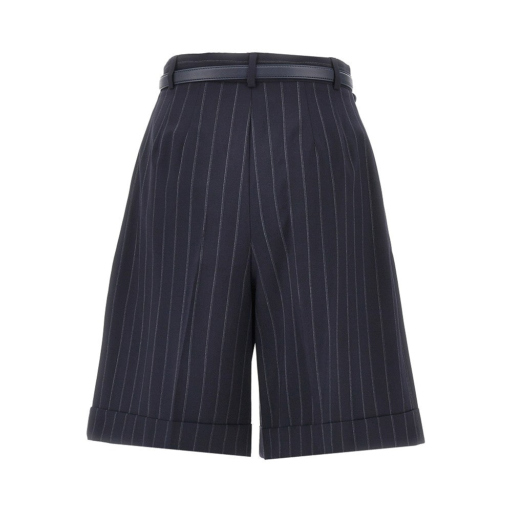 Pinstriped wool shorts