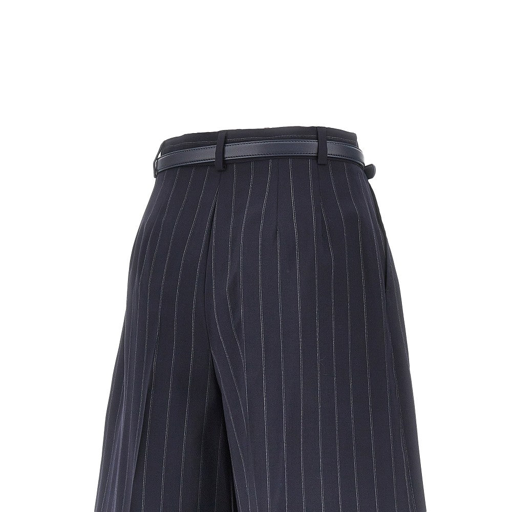 Pinstriped wool shorts