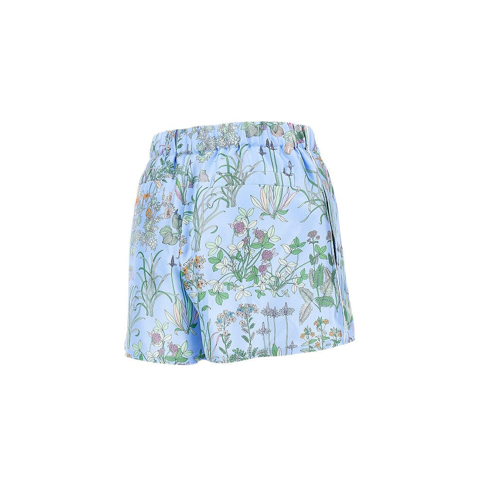 Shorts in seta con stampa floreale
