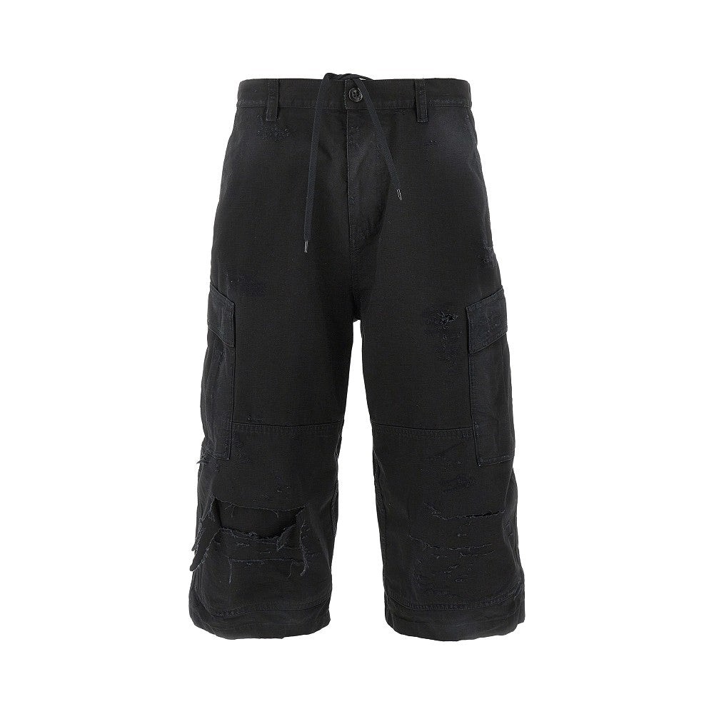 Pantalone cargo cropped in cotone ripstop