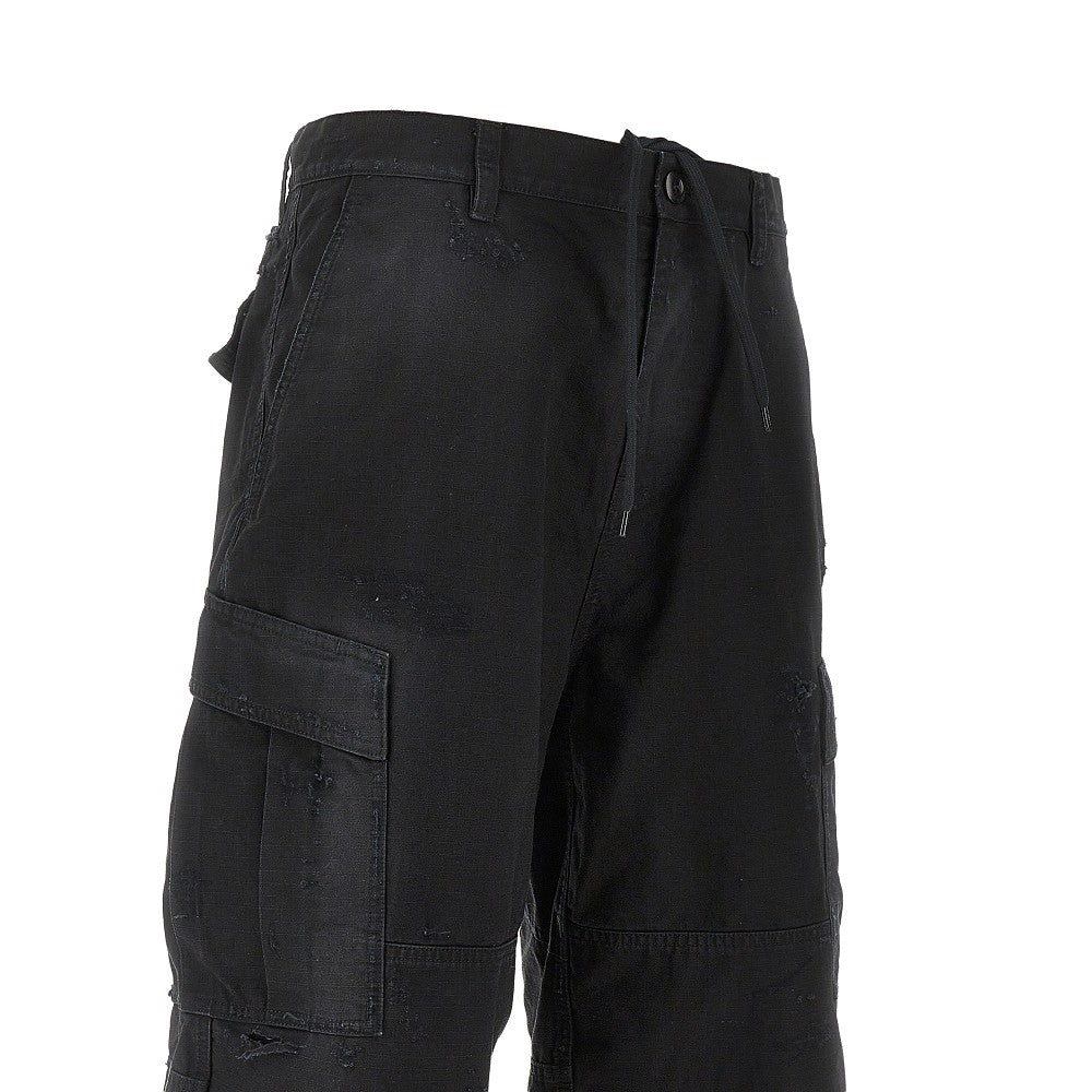Pantalone cargo cropped in cotone ripstop