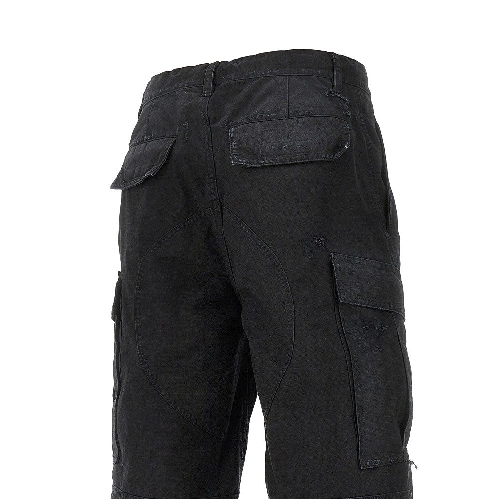 Pantalone cargo cropped in cotone ripstop