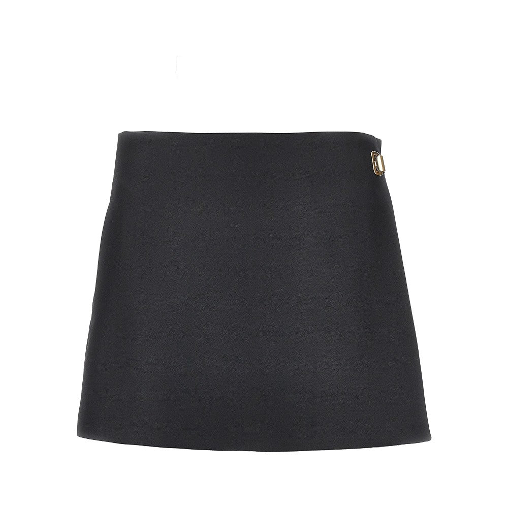 Skort sartoriale mini in lana e seta