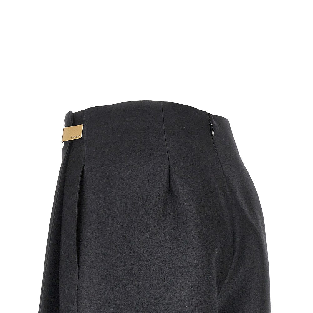 Skort sartoriale mini in lana e seta