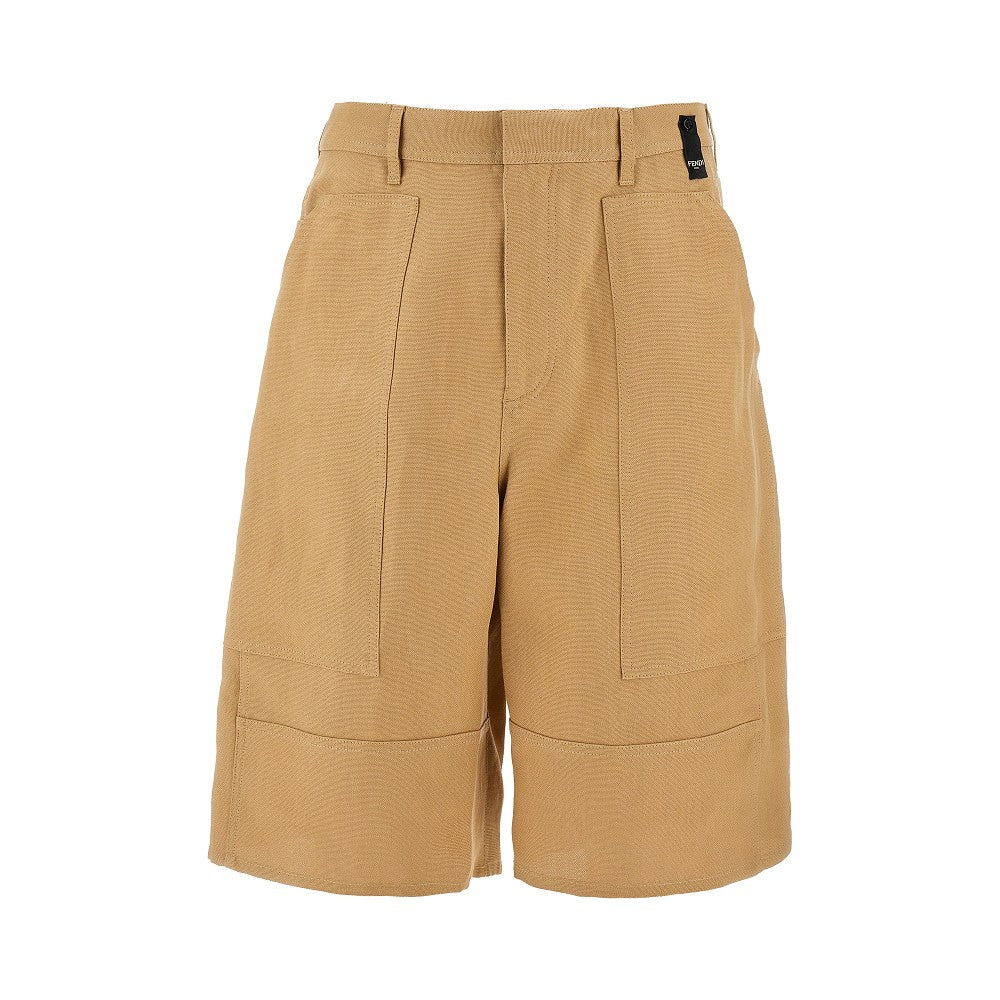 Canvas Bermuda shorts with workwear pockets
