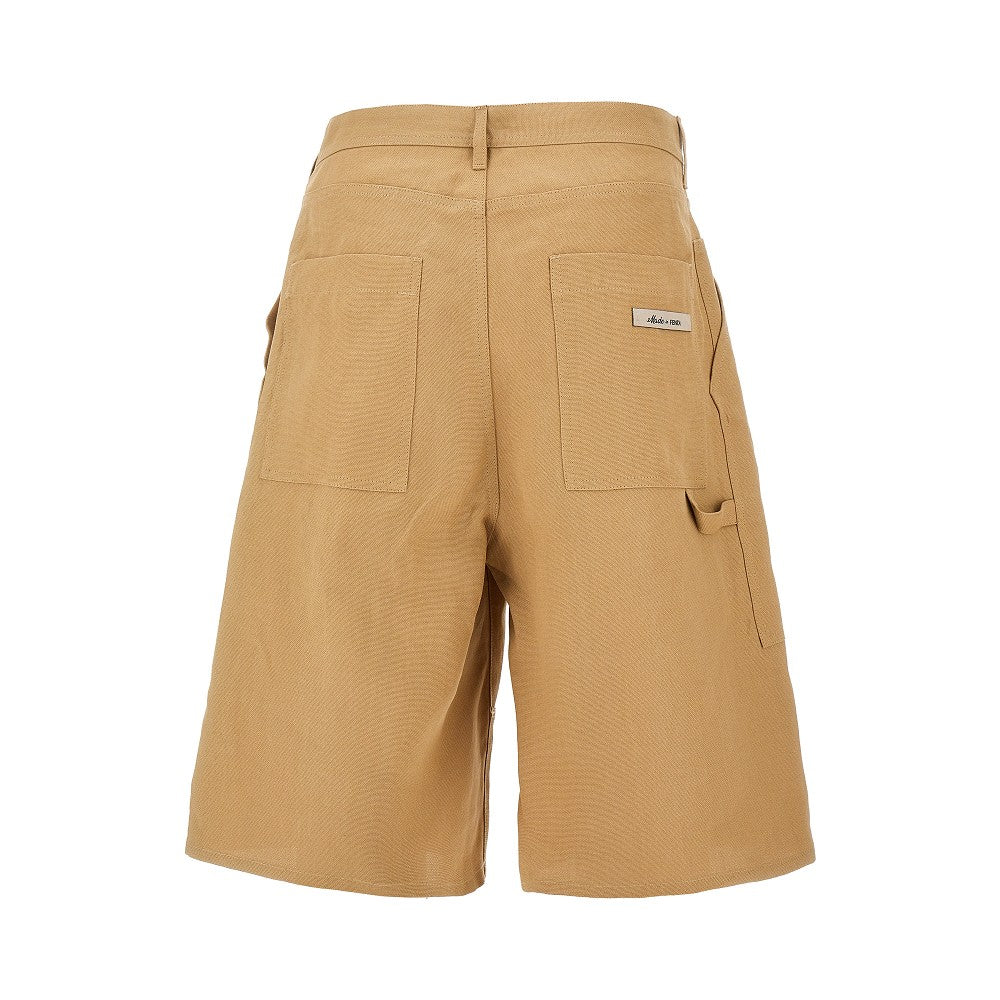 Canvas Bermuda shorts with workwear pockets