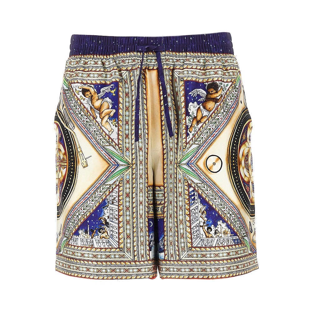 'Plafond Orne De Musique' silk shorts