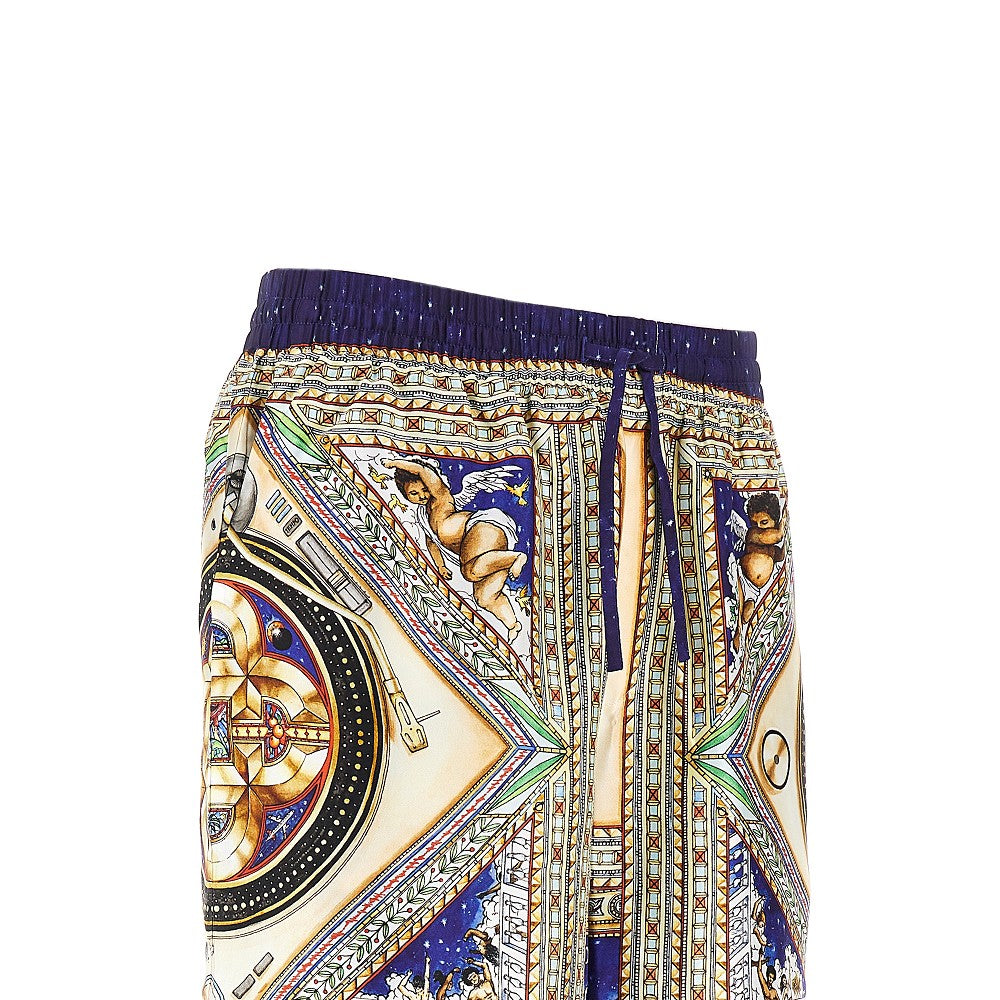 'Plafond Orne De Musique' silk shorts