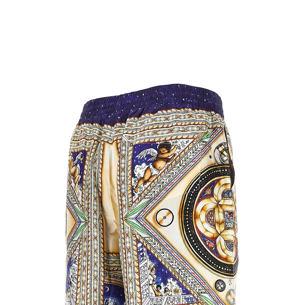'Plafond Orne De Musique' silk shorts