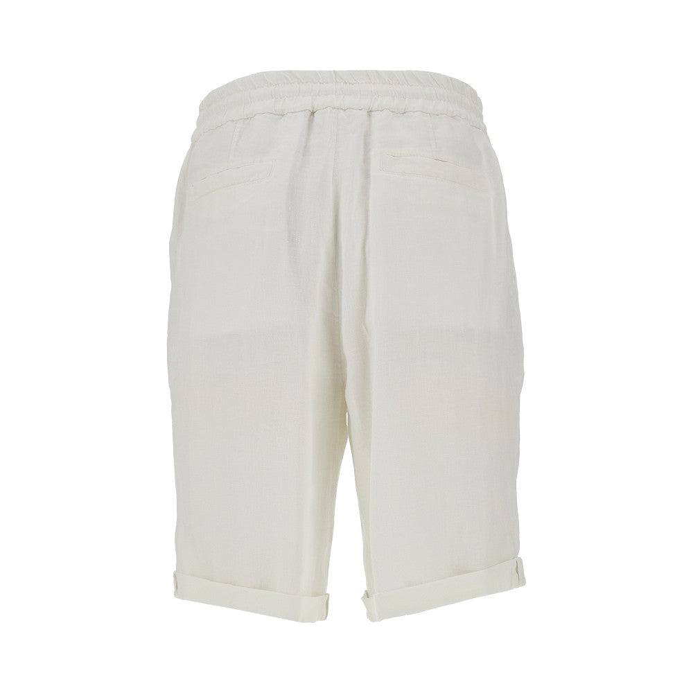 Linen shorts with darts