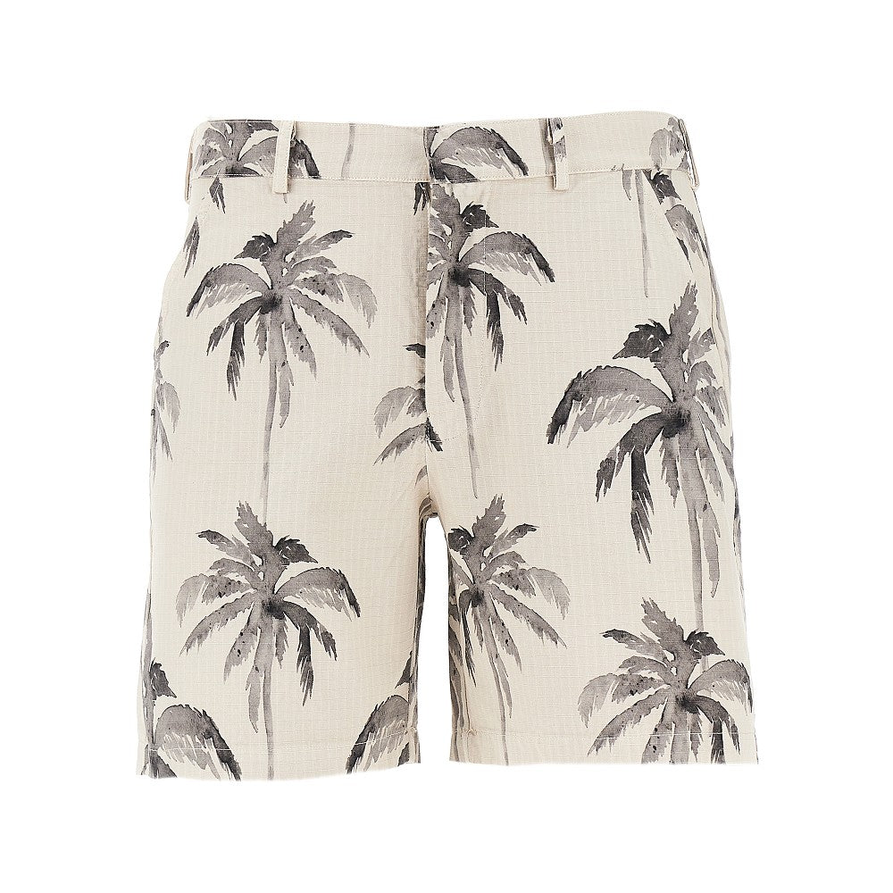 Shorts in ripstop con stampa palme