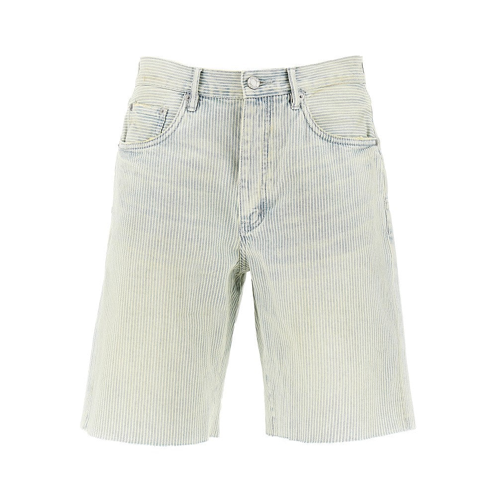 'P059' striped denim shorts