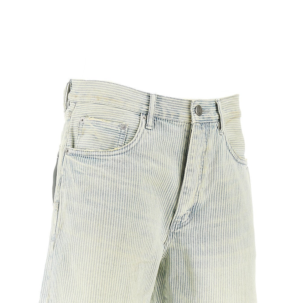 'P059' striped denim shorts