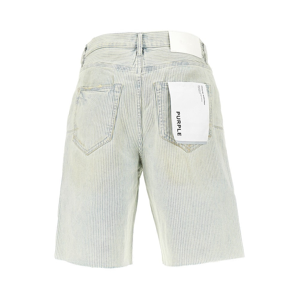 'P059' striped denim shorts