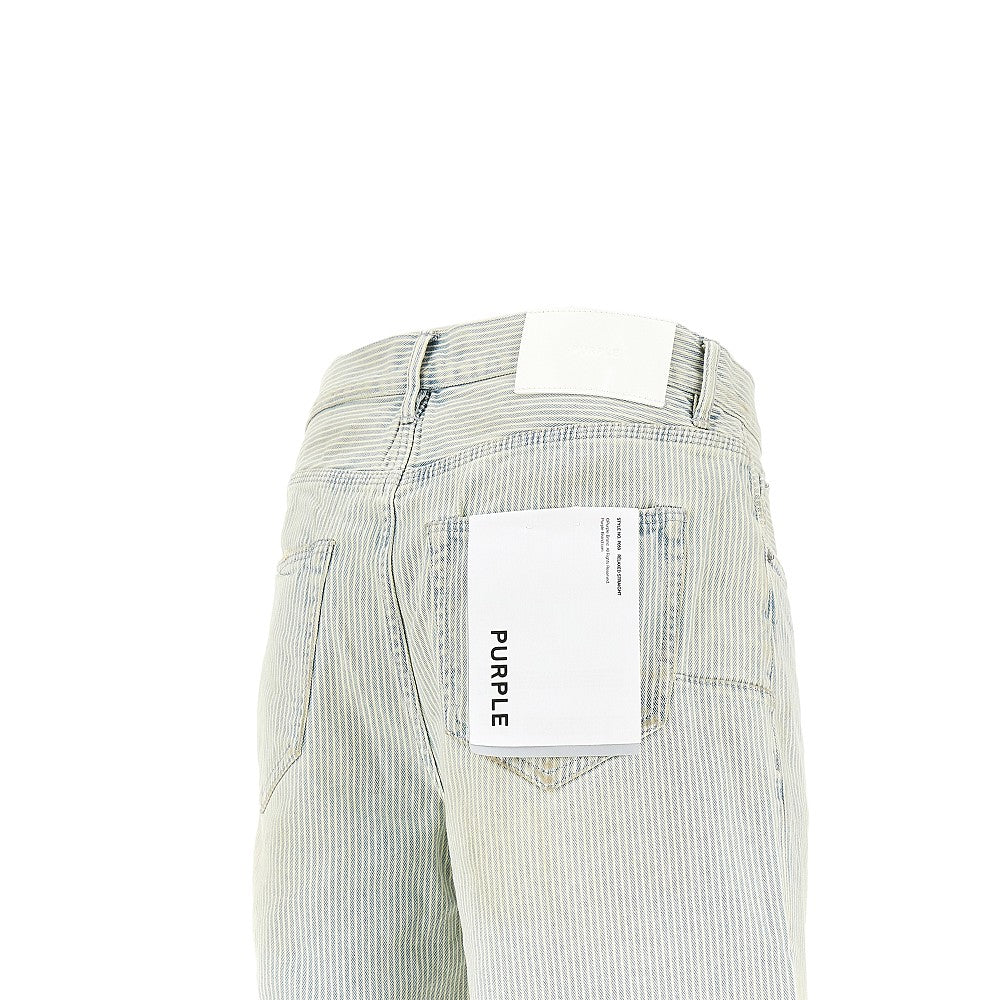 'P059' striped denim shorts