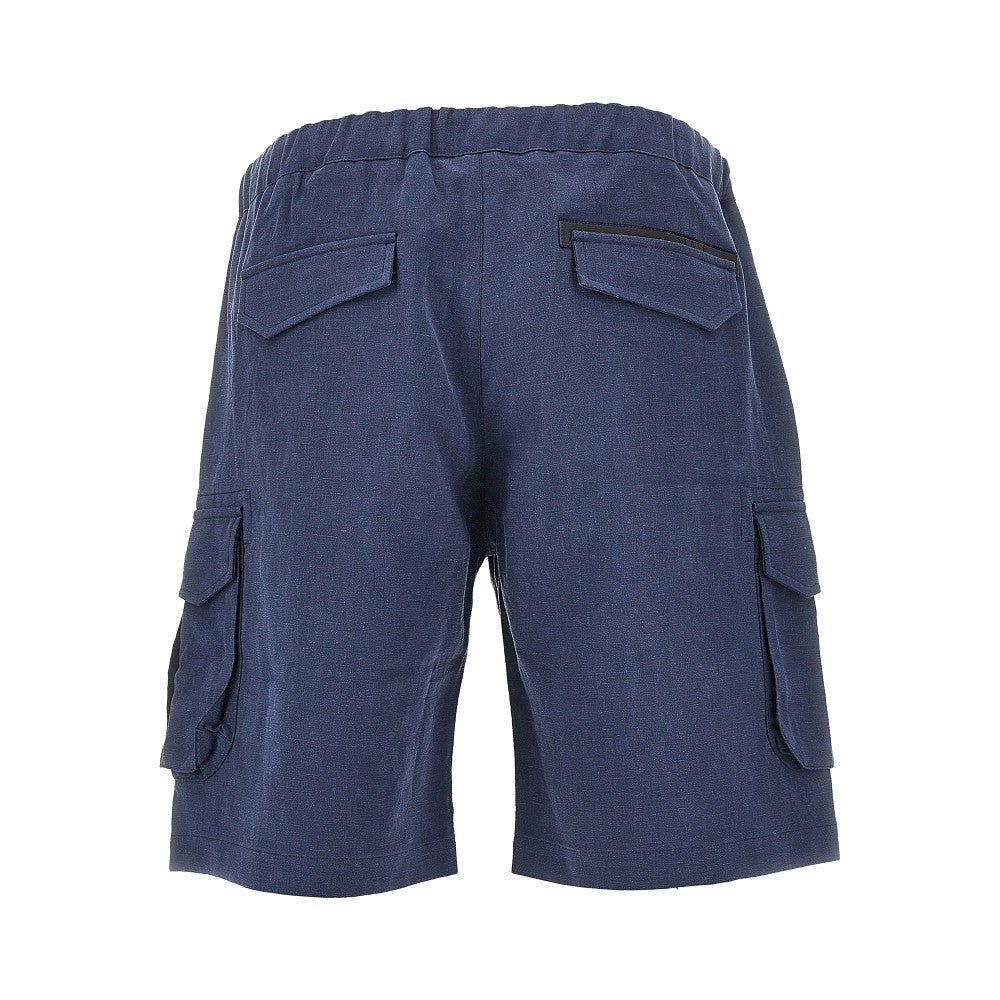 Bermuda cargo in lino con cintura