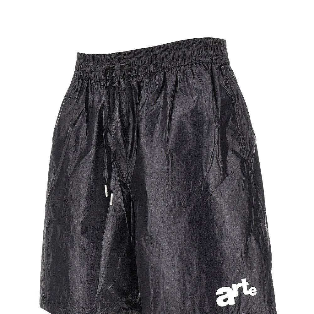 Nylon shorts with logo print