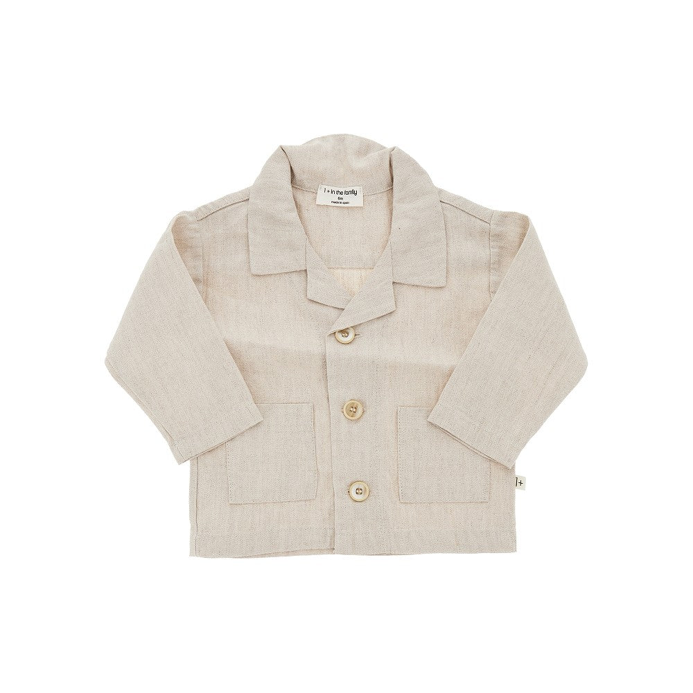 Linen and cotton shirt jacket