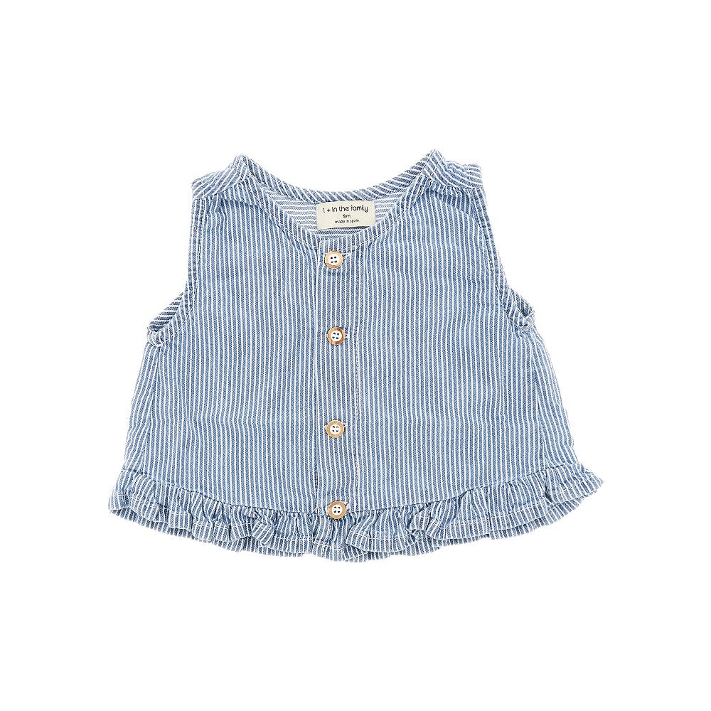 Ruffled denim top