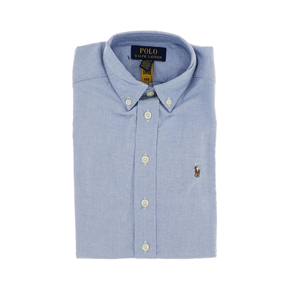 Camicia in cotone Oxford con logo ricamato