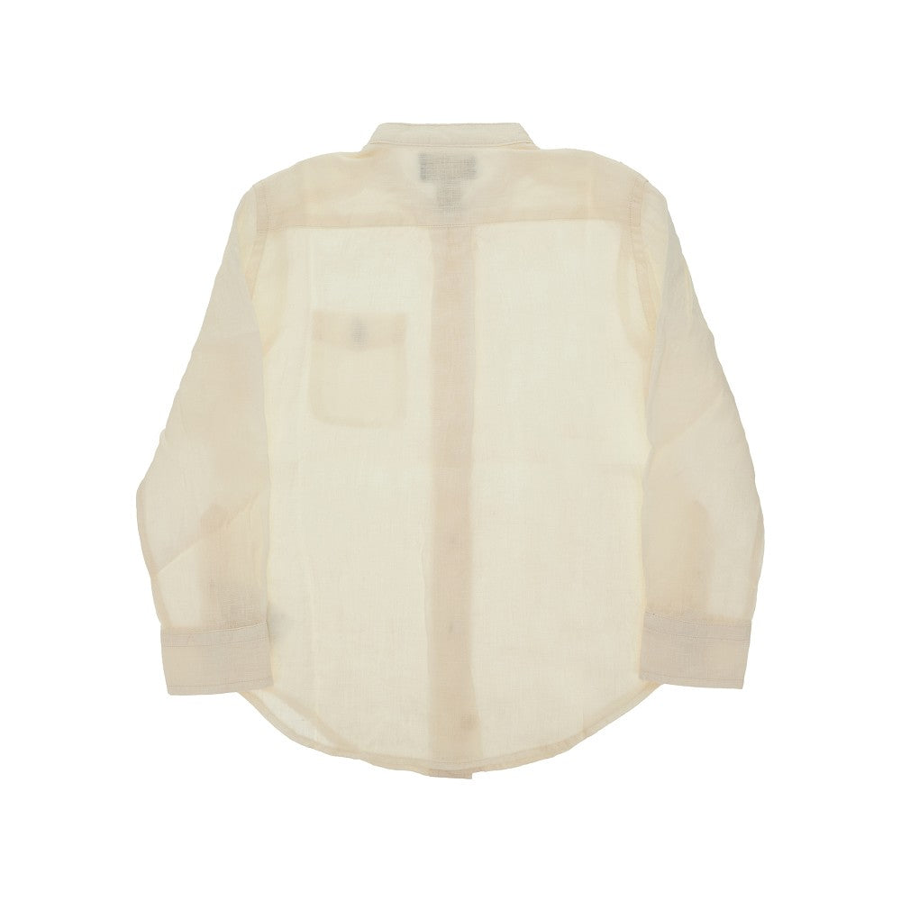 Logo embroidery linen shirt