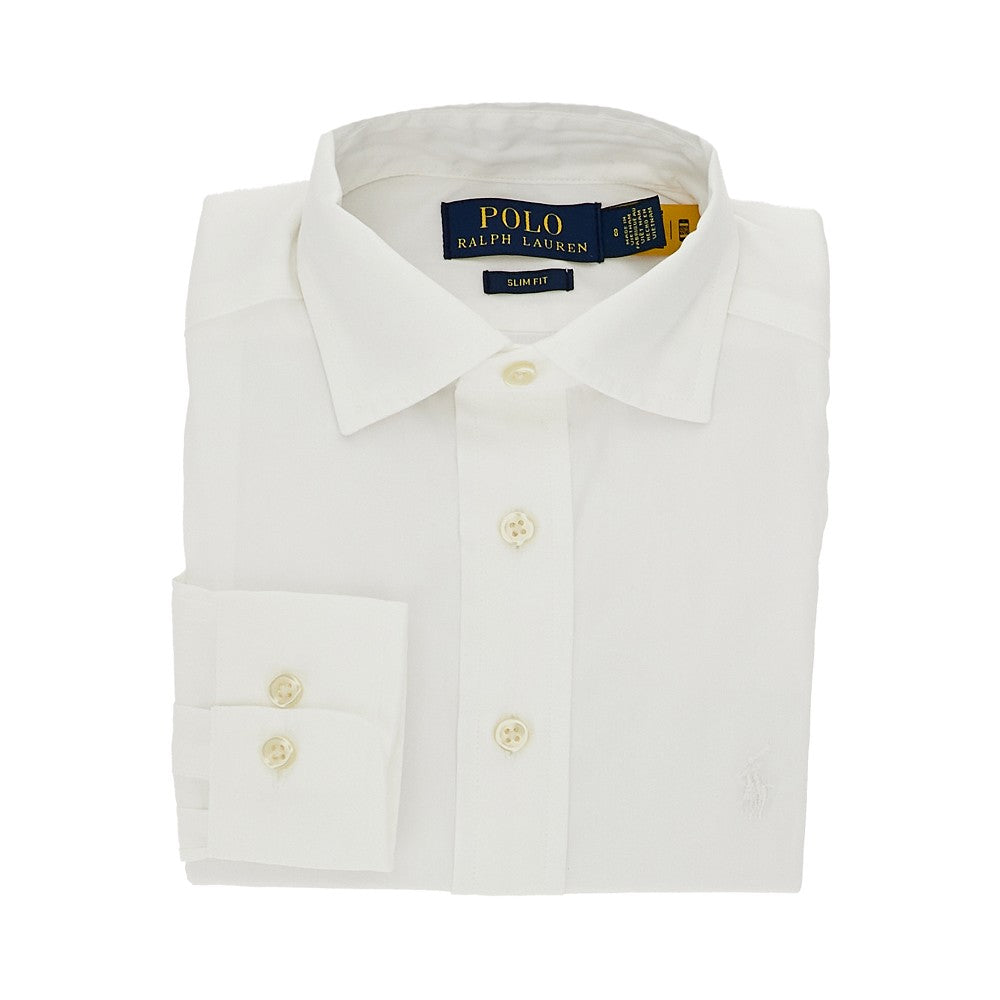 Camicia in popeline con ricamo logo