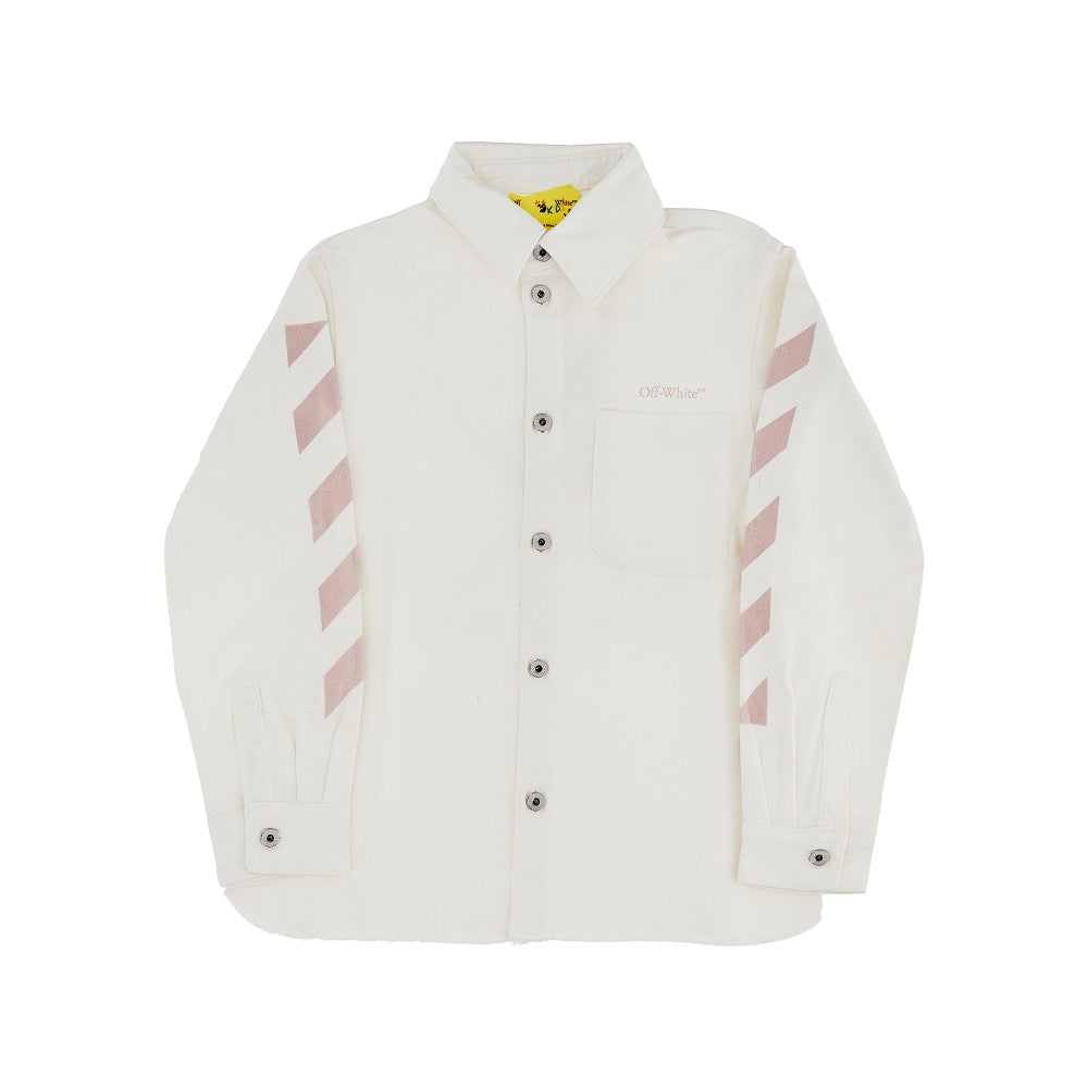 Overshirt in canvas con stampa logo