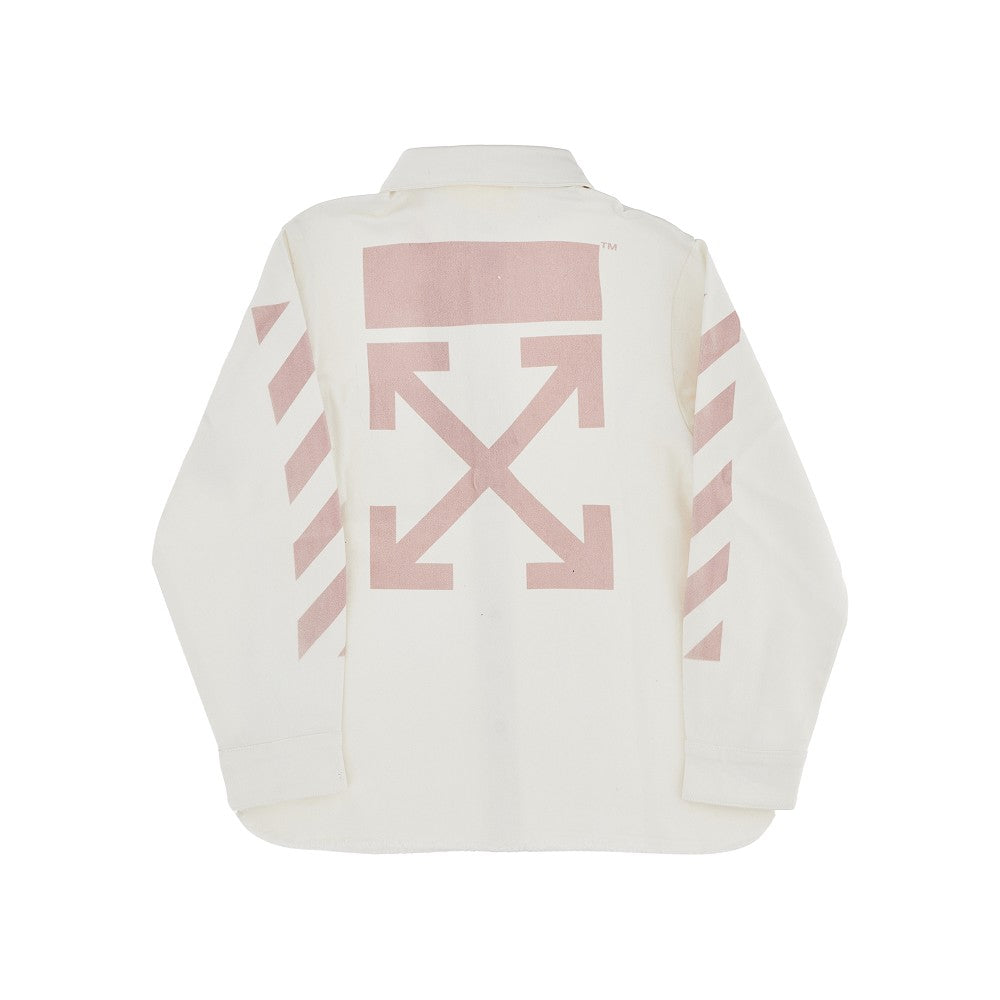 Overshirt in canvas con stampa logo