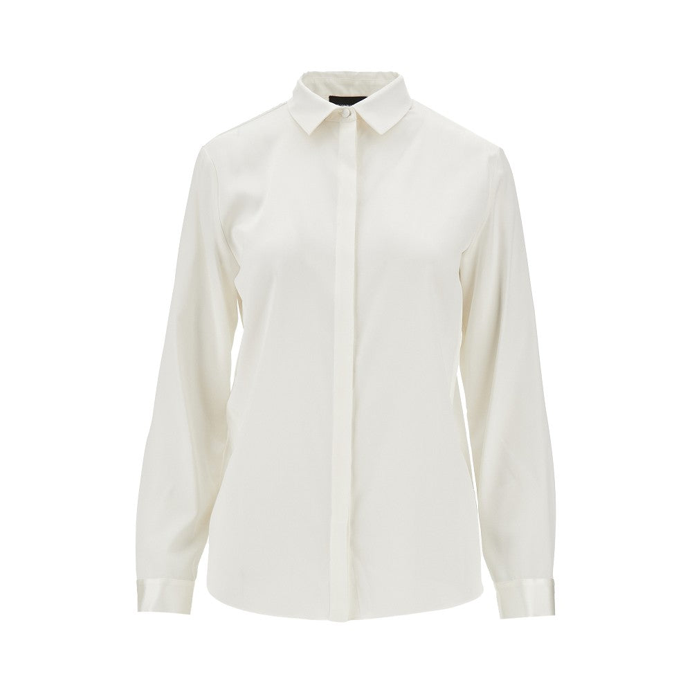Stretch silk satin shirt
