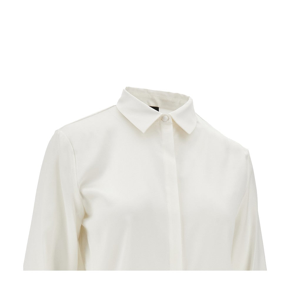Stretch silk satin shirt