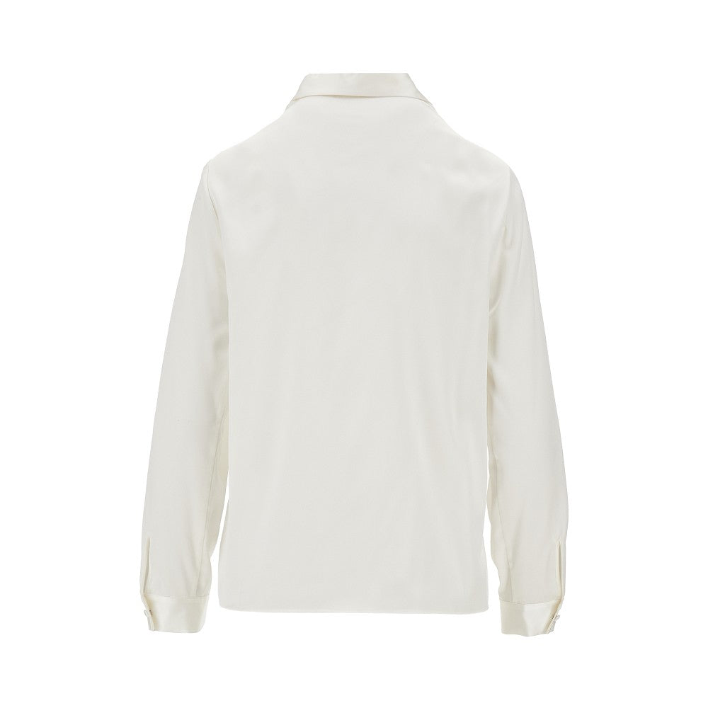 Stretch silk satin shirt