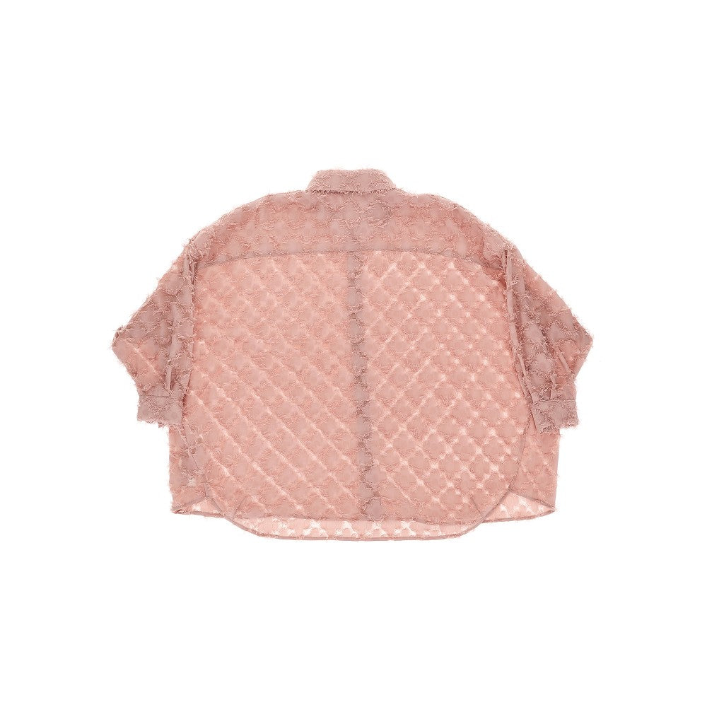 Frayed fabric shirt