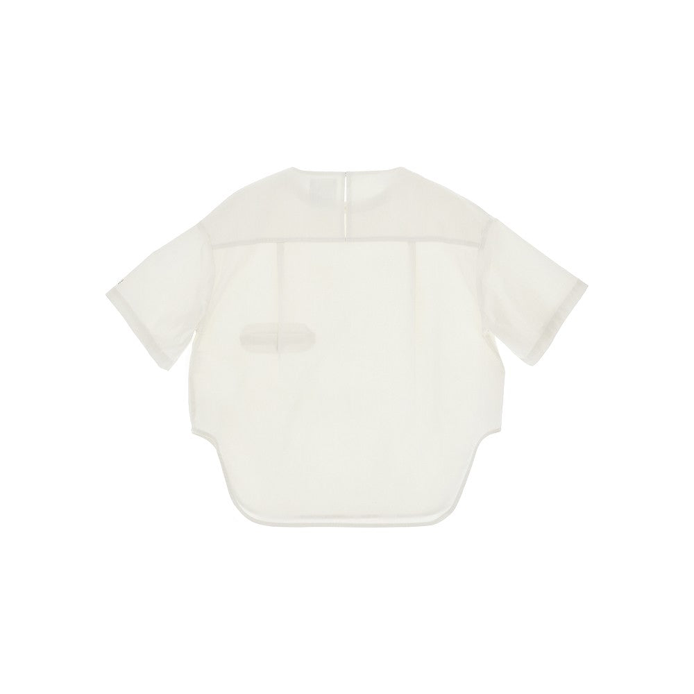 Blusa in misto cotone con stampa logo