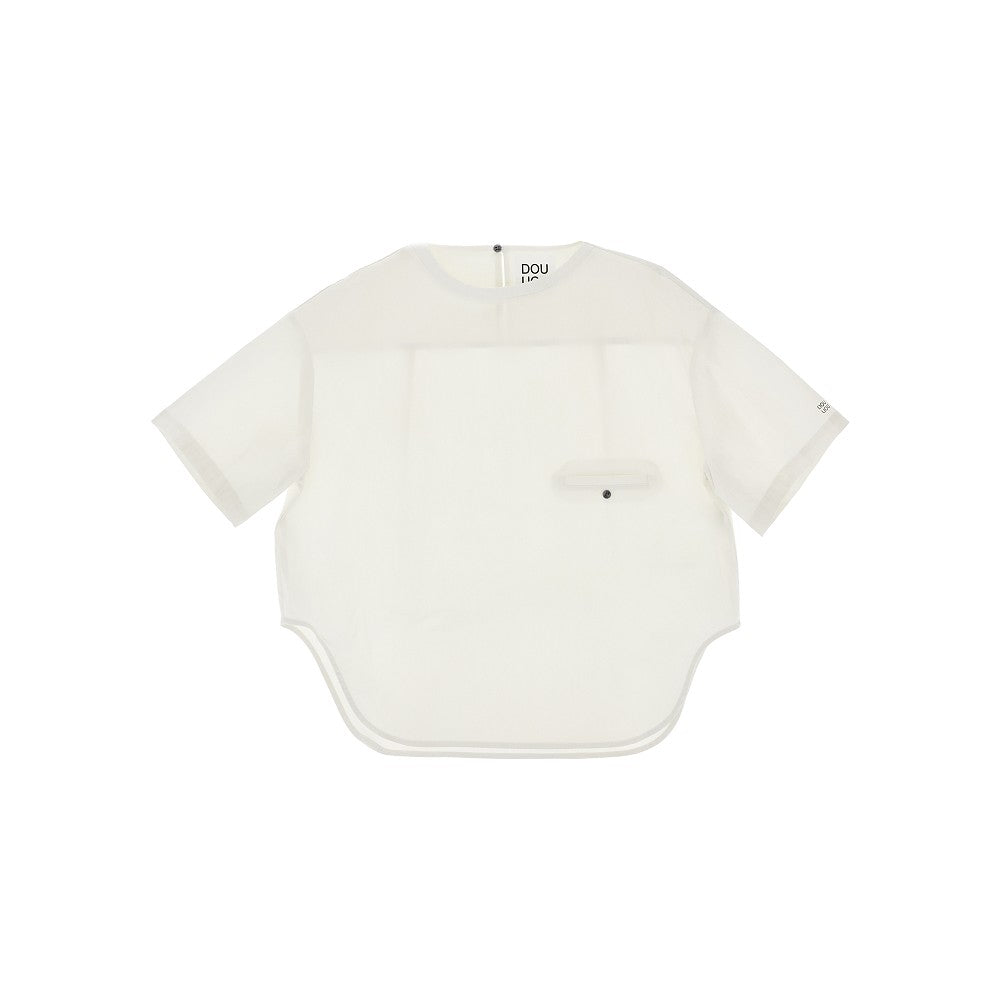 Blusa in misto cotone con stampa logo