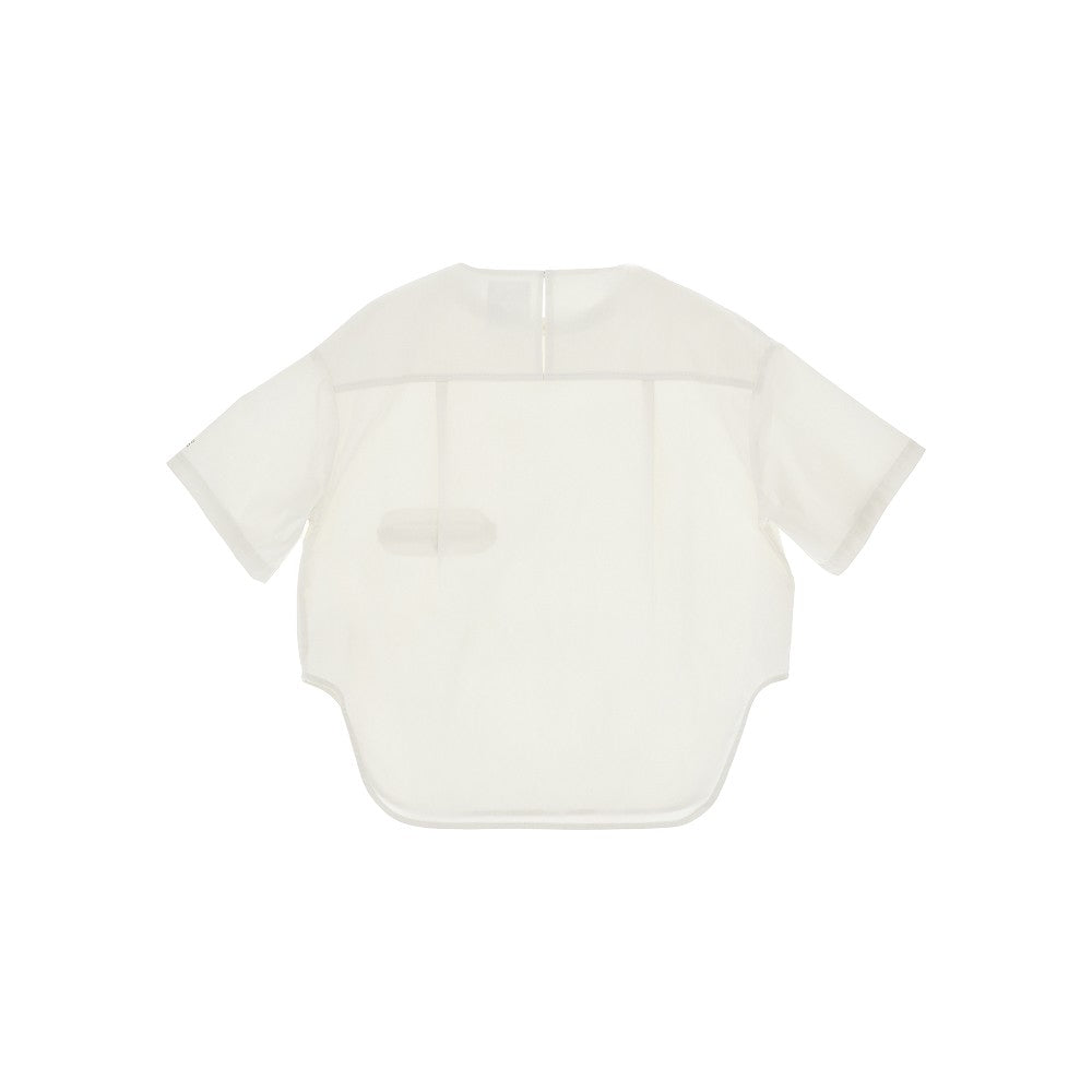 Blusa in misto cotone con stampa logo