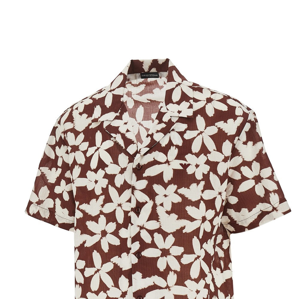 Camicia Swimwear in cotone floreale