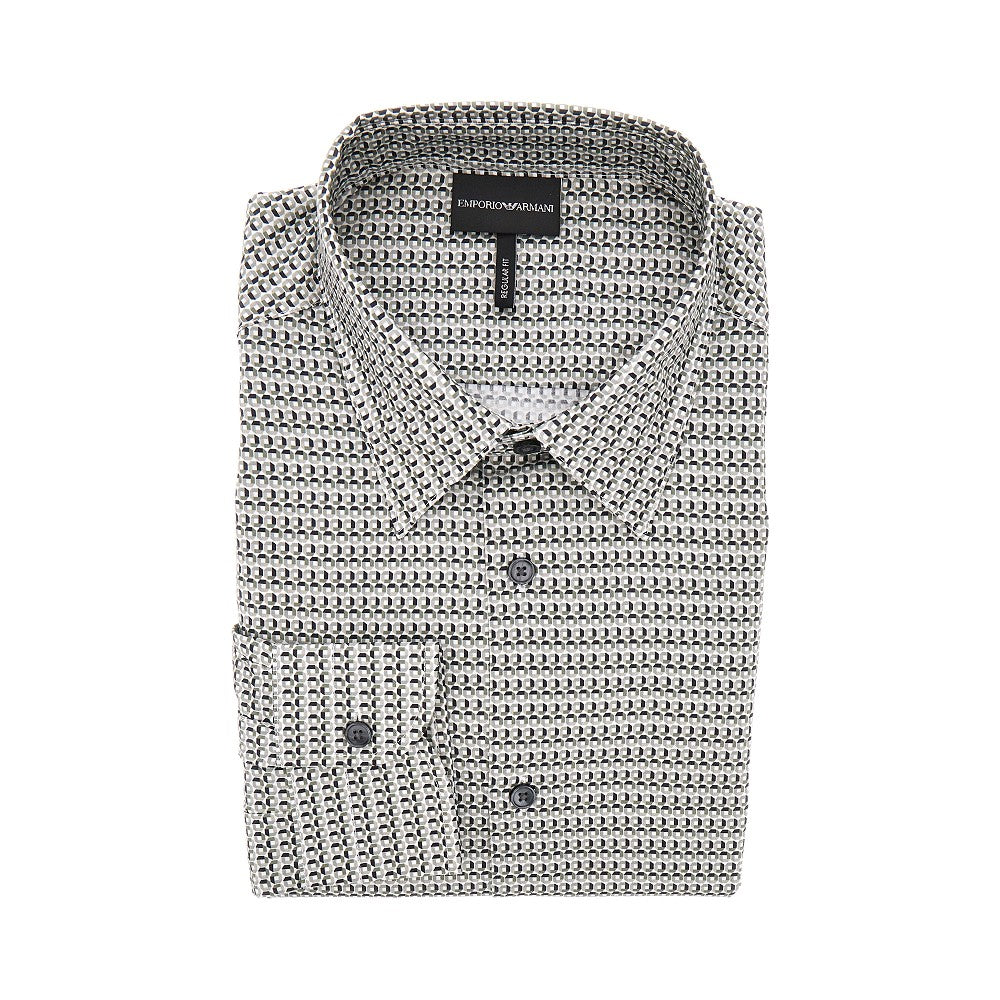 Printed stretch cotton shirt