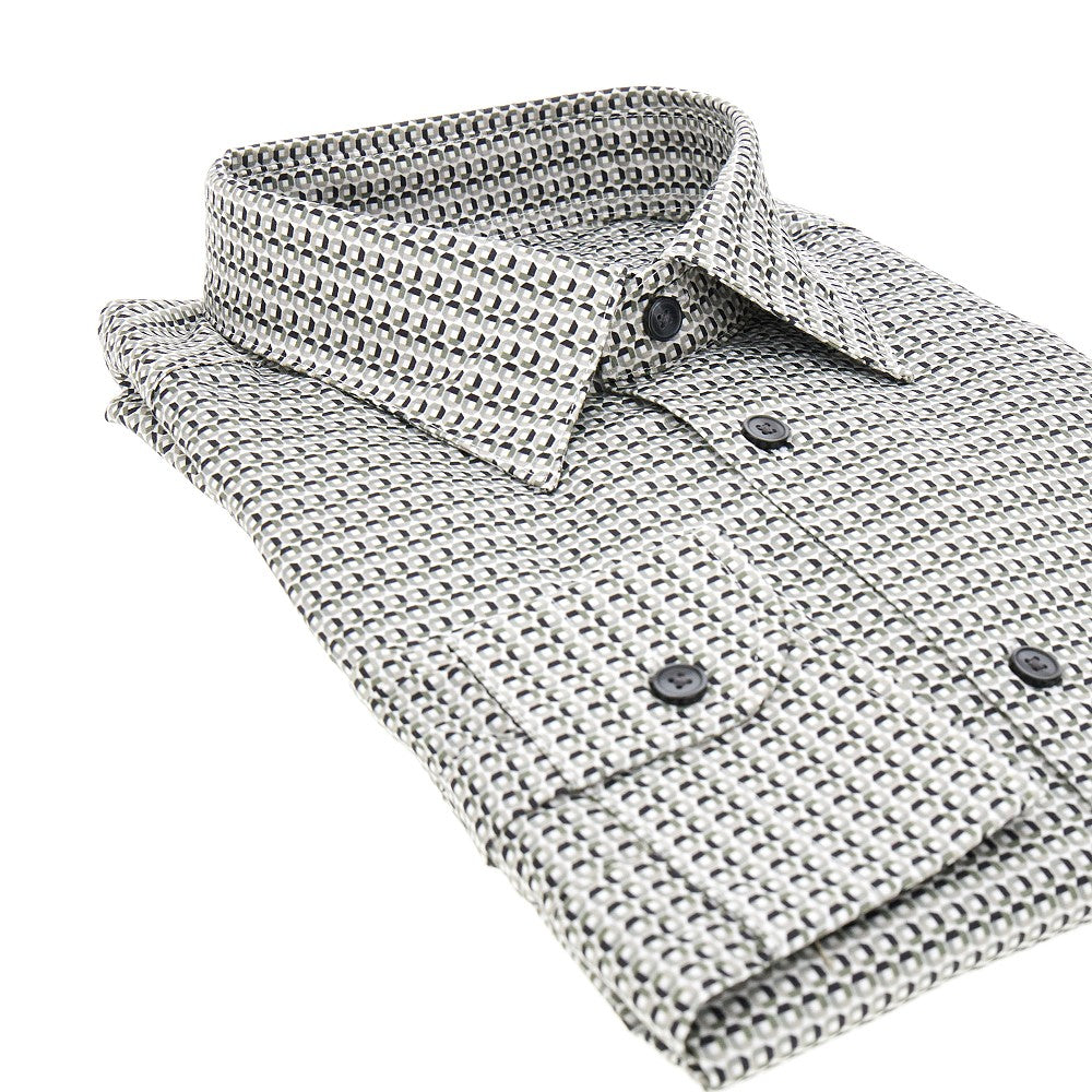 Printed stretch cotton shirt