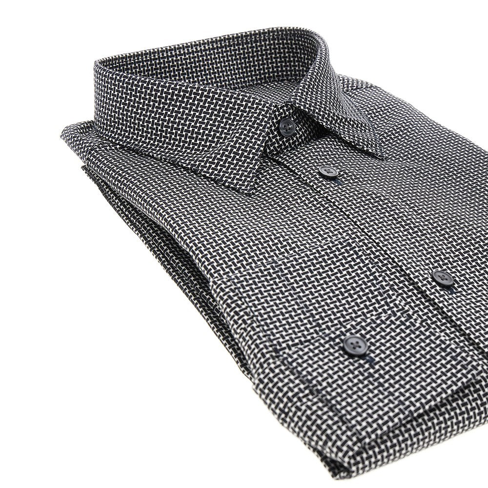 Printed stretch cotton shirt