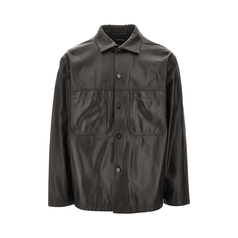 Nappa leather overshirt
