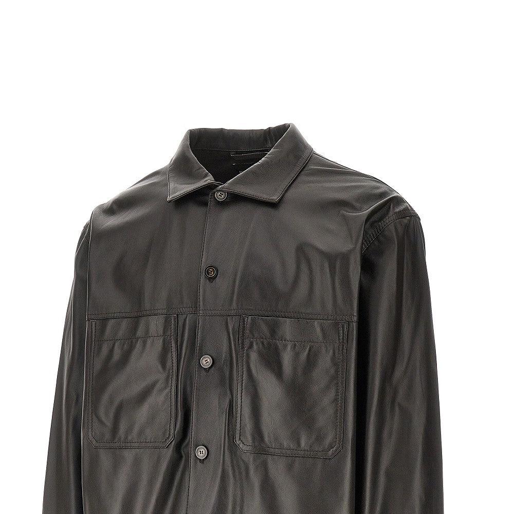 Nappa leather overshirt