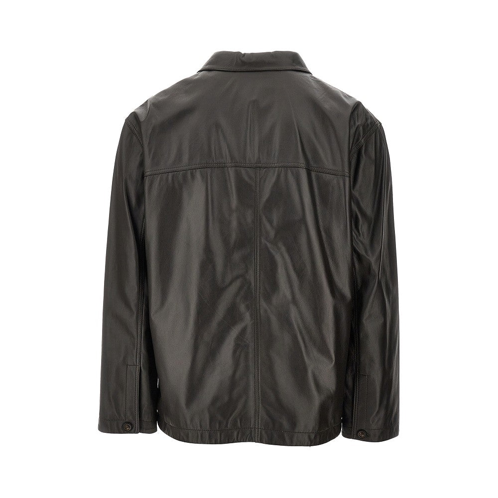 Nappa leather overshirt