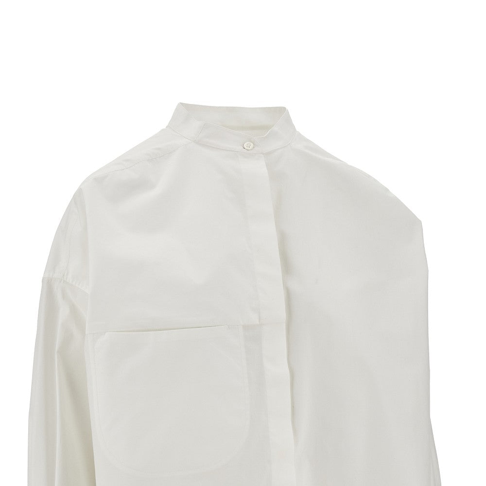 Overzized poplin shirt with pocket